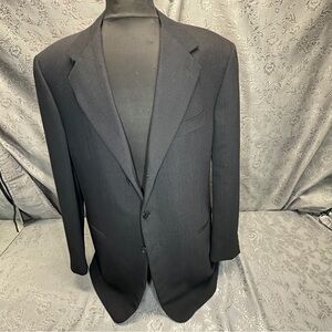 Pal Zileri Gruppo Forall 3 Button Black Textured Wool Sport Coat Italy 46L
